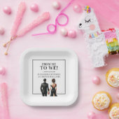 IK NAAR ONS TOE | Elegant zwart-wit Papieren Bordje (Feest)