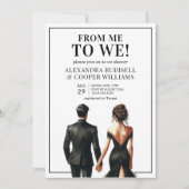 IK NAAR ONS TOE | Zwart-wit Koppels Vrijgezellenfe Kaart (Voorkant)