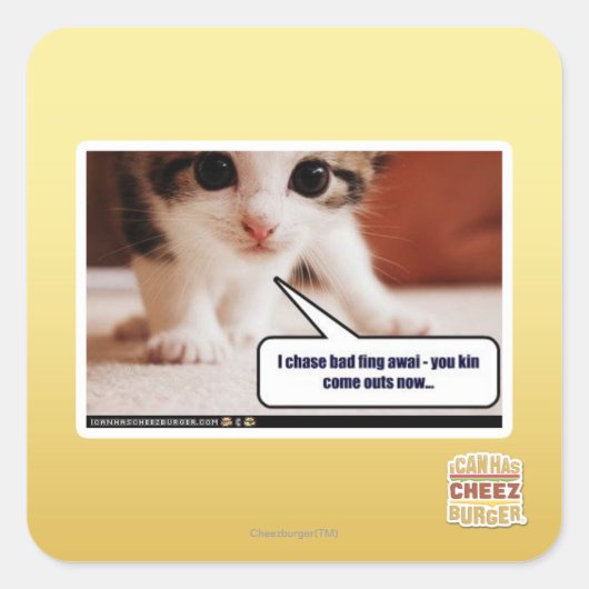 Ik najaag op slechte flirt awai vierkante sticker (Voorkant)