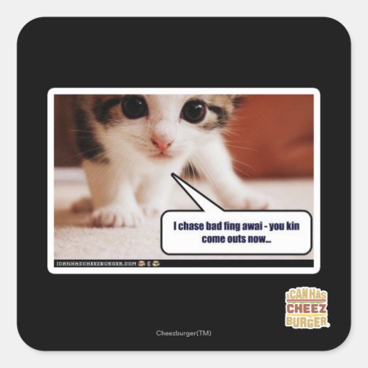 Ik najaag op slechte flirt awai vierkante sticker (Voorkant)