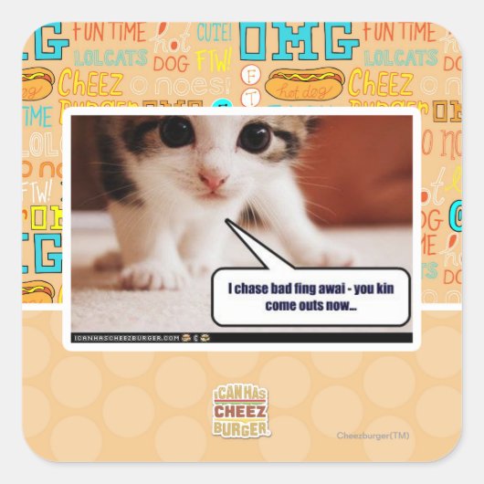 Ik najaag op slechte flirt awai vierkante sticker (Voorkant)