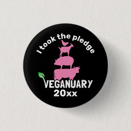 Ik nam de 20xx Veganoary belofte. Ronde Button 3,2 Cm