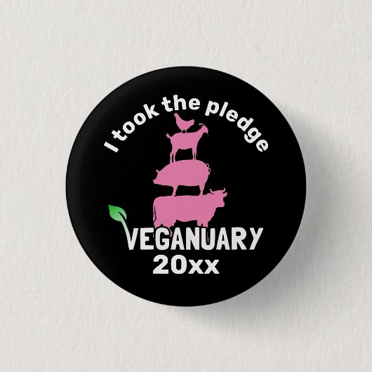 Ik nam de 20xx Veganoary belofte. Ronde Button 3,2 Cm (Voorkant)