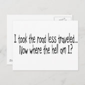 Ik nam de weg minder gereisd briefkaart (Voorkant / Achterkant)