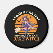 Ik nam DNA test en ben Dart Witch Funny Halloween  Magneet (Voorkant)