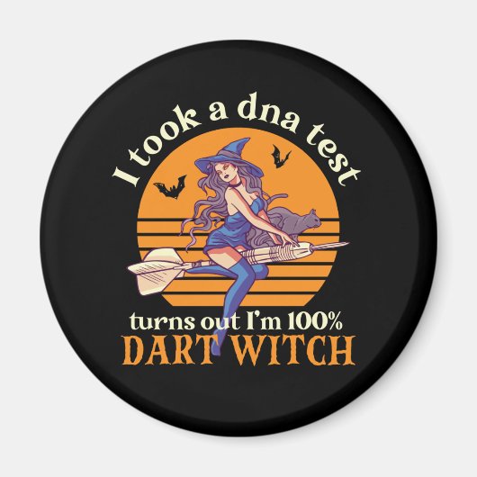 Ik nam DNA test en ben Dart Witch Funny Halloween Magneet (Voorkant)