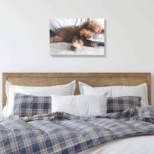 Ik ❤️ Naps Poodle Canvas Afdruk (Insitu (Slaapkamer))
