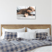 Ik ❤️ Naps Poodle Canvas Afdruk (Insitu (Slaapkamer))