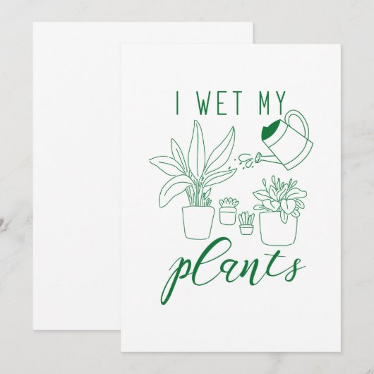 Ik nat Mijn Planten Bedankkaart (Voorkant / Achterkant)