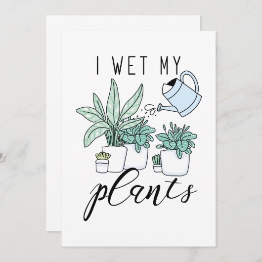 Ik nat Mijn Planten Bedankkaart (Voorkant / Achterkant)