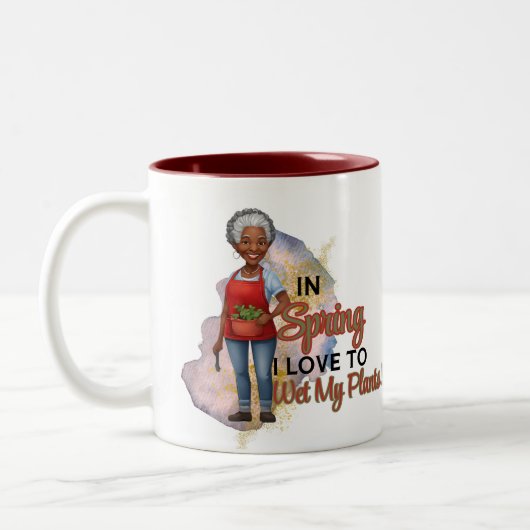 Ik nat Mijn Planten Tweekleurige Koffiemok (Links)