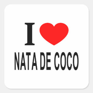 Ik ❤️ NATA DE COCO IK HOU VAN NATA DE COCO IK HART Vierkante Sticker