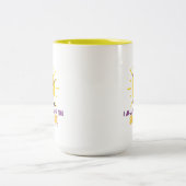 Ik neem altijd de zon mee tweekleurige koffiemok (Center)