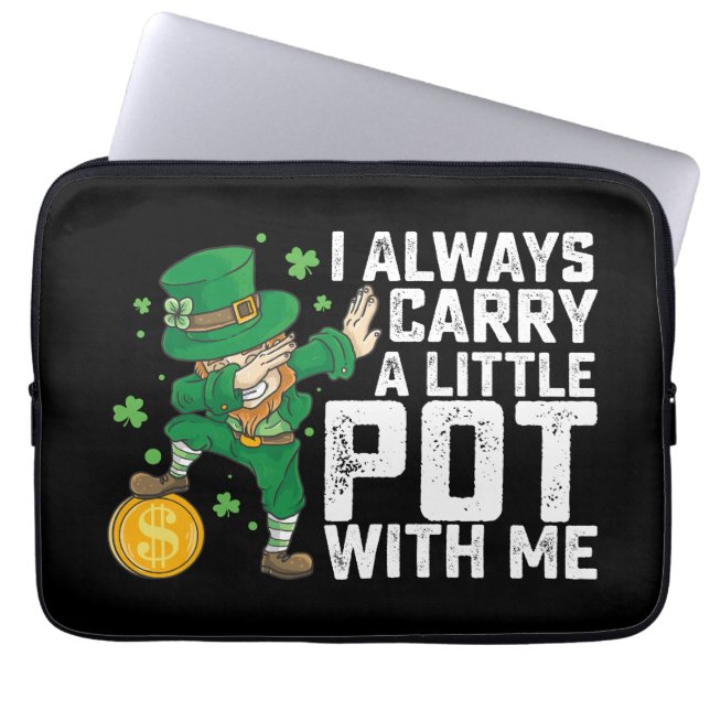 Ik neem altijd een potje mee St. Patrick's Laptop Sleeve (Voorkant)