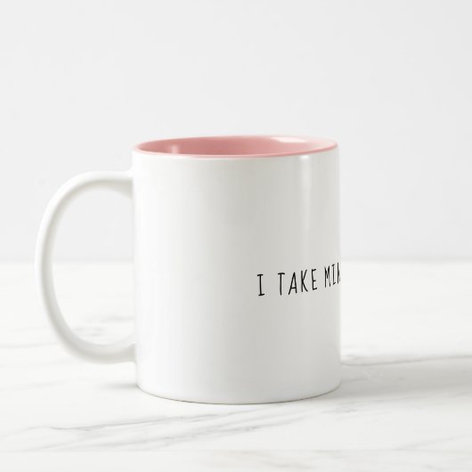 Ik neem de mijne in met braille mok (Links)