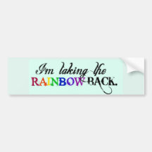 Ik neem de RAINBOW-Bumpersticker.