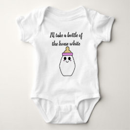 Ik neem een fles van het huis wit - roze romper