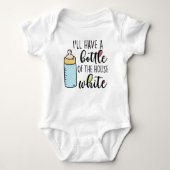Ik neem een flesje van het huis wit, Baby shower Romper (Voorkant)