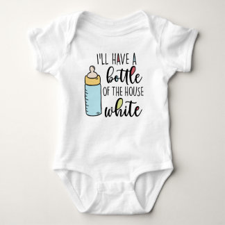 Ik neem een flesje van het huis wit, Baby shower Romper