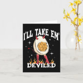 Ik neem Em Deviled Autumn Thanksgiving Funny Dev Kaart (Gele Bloem)