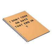 Ik neem geen dagen mee die eindigen in Y, grappig  Notitieboek (Rechterzijde)