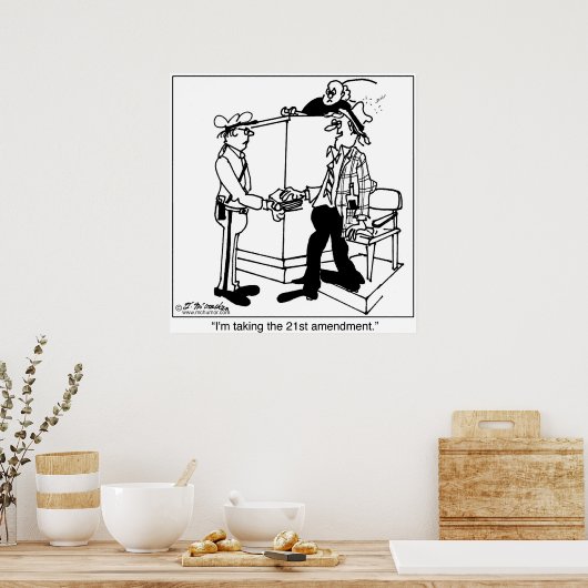 Ik neem het 21ste amendement over poster (Keuken)