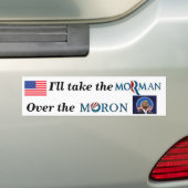 Ik neem het Moron over de Moron. Bumpersticker (Op auto)