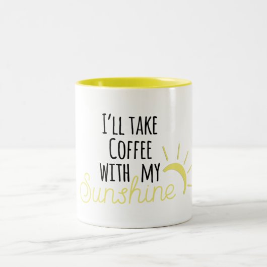 Ik neem koffie met mijn Sunshine Coffee Mok (Center)
