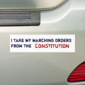 Ik neem mijn marshorders van de, GRONDWET Bumpersticker (Op auto)