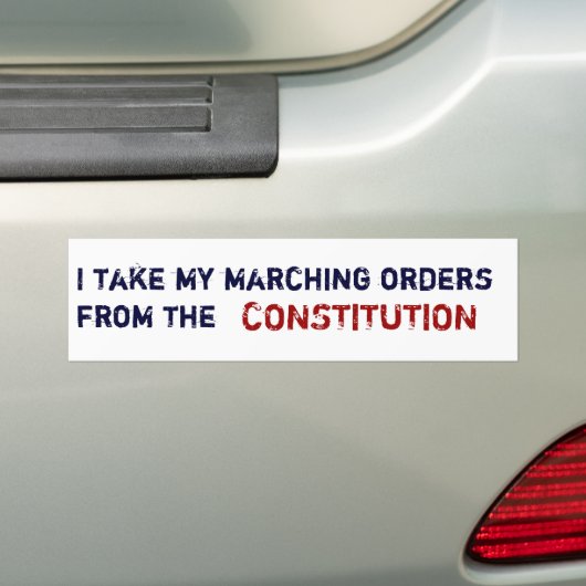 Ik neem mijn marshorders van de, GRONDWET Bumpersticker (Op auto)