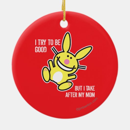 Ik neem mijn moeder na keramisch ornament (Achterkant)