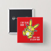 Ik neem mijn moeder na vierkante button 5,1 cm (Voorkant /achterkant)