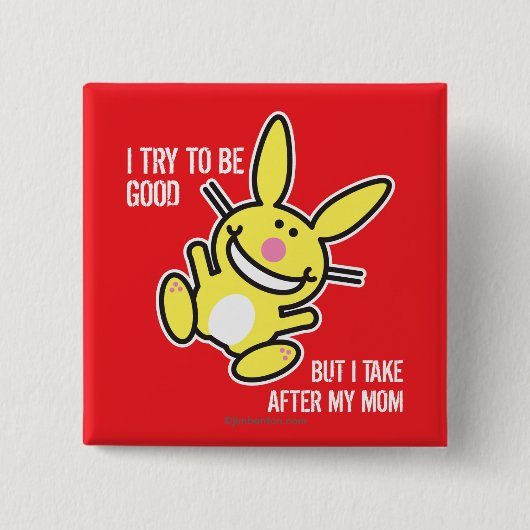 Ik neem mijn moeder na vierkante button 5,1 cm (Voorkant)