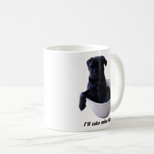 Ik neem mijn zwarte Mok - Black Pug (Voorkant rechts)