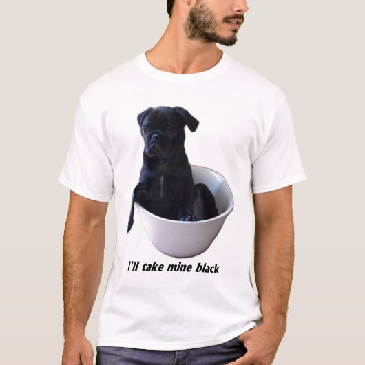 Ik neem mijn zwarte T-shirt - Black Pug T-shirt (Voorkant)