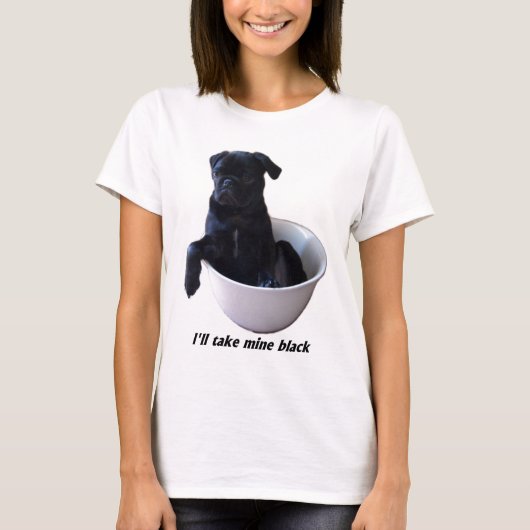 Ik neem mijn zwarte T-shirt - Black Pug T-shirt (Voorkant)
