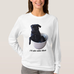 Ik neem mijn zwarte T-shirt - Black Pug T-shirt
