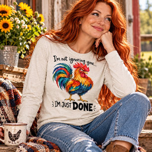 Ik Negeer Je Niet Grappige Boze Kip Humor Tri-Blend Shirt