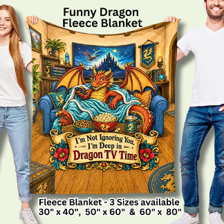 Ik negeer je niet, grappige rode tv-draak fleece deken