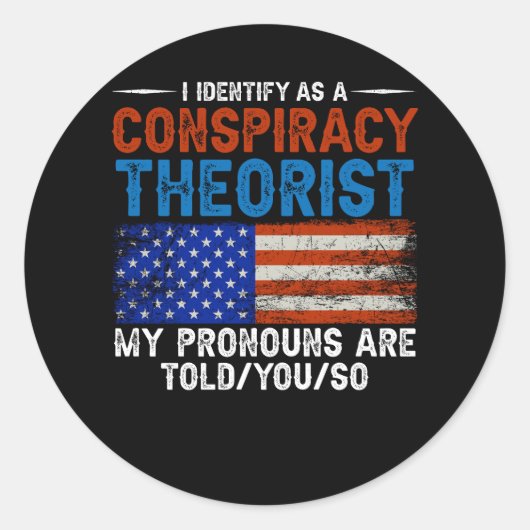 Ik noem als complottheoristen T Ronde Sticker (Voorkant)