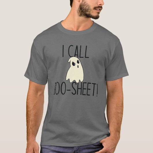 IK NOEM BOO-SHEET! Funny Halloween Angry Ghost Mem T-shirt (Voorkant)
