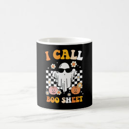 Ik noem Boo Sheet Halloween Retro Geest Koffiemok