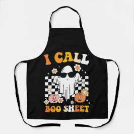 Ik noem Boo Sheet Halloween Retro Geest Schort