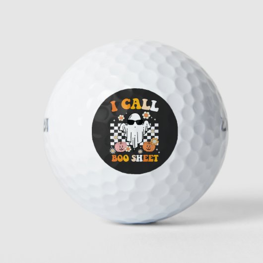 Ik noem het boekje Halloween Retro Ghost Golfballen (Voorkant)