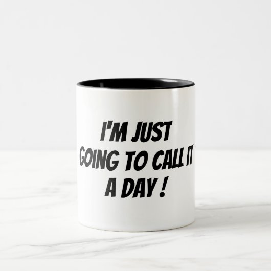 Ik noem het een dag slechte ochtend grappig zwart  tweekleurige koffiemok (Center)