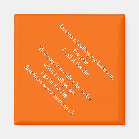 Ik noem mijn badkamer de Jim - grappige citaat Mag Magneet (Voorkant)