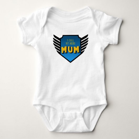 Ik noem mijn held mama Moederdag Wit Romper (Voorkant)