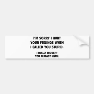 Ik noemde je stommid bumpersticker