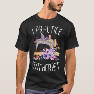 Ik oefen stitchcraft Leuke naai quilten Hallo T-shirt