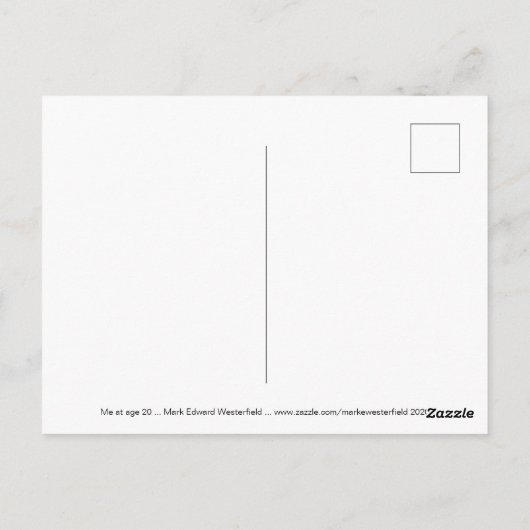 Ik om 20... Mark Edward Westerfield Briefkaart (Achterkant)